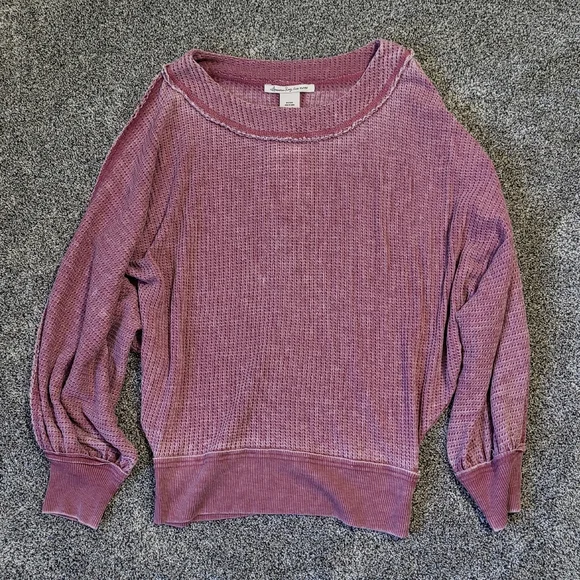 American Rag Pink Stretch Distressed Raw Edge Seams Size Small - Picture 2 of 15